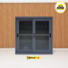 MUTOH BOLD R | Lemari besi arsip PENDEK pintu sliding kaca abu tua