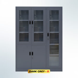 MUTOH-R DARK GREY | Lemari Arsip Besi Kombinasi 3 Pintu Kombinasi Swing – Abu Tua