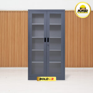MUTOH BOLD R | Lemari besi arsip 2 pintu swing kaca abu tua