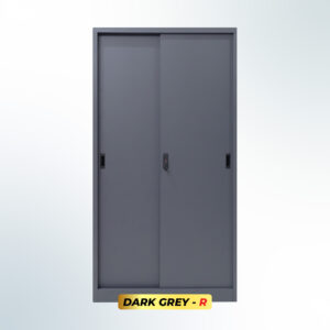 MUTOH-R DARK GREY | Lemari Arsip Besi 2 Pintu Sliding Plat – Abu Tua
