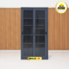 MUTOH BOLD R | Lemari besi arsip 2 pintu sliding kaca abu tua
