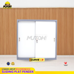 Lemari arsip besi Rekomendasi | Pendek pintu sliding plat 2 warna MUTOH CURVE