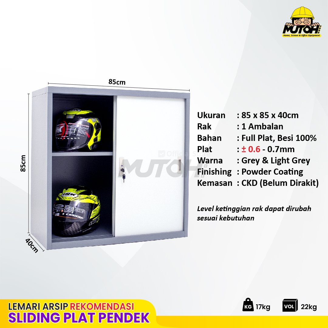 Lemari arsip besi Rekomendasi | Pendek pintu sliding plat 2 warna MUTOH CURVE - Gambar 2