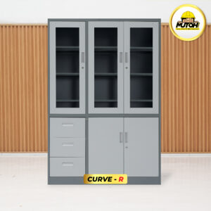 MUTOH CURVE R | Lemari besi arsip kombinasi 3 pintu 3 laci 2 warna