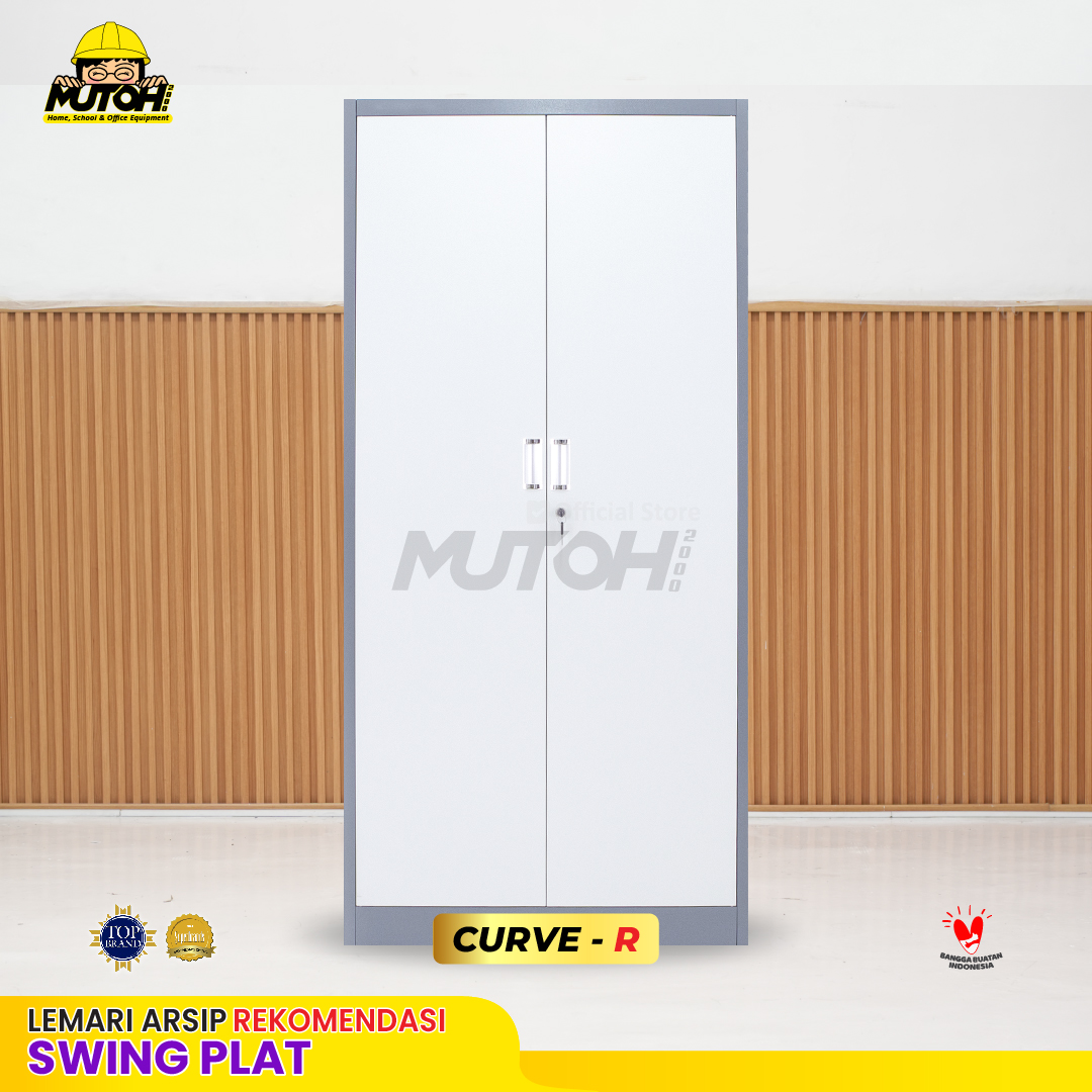 Lemari arsip besi Rekomendasi | 2 pintu swing plat 2 warna MUTOH CURVE
