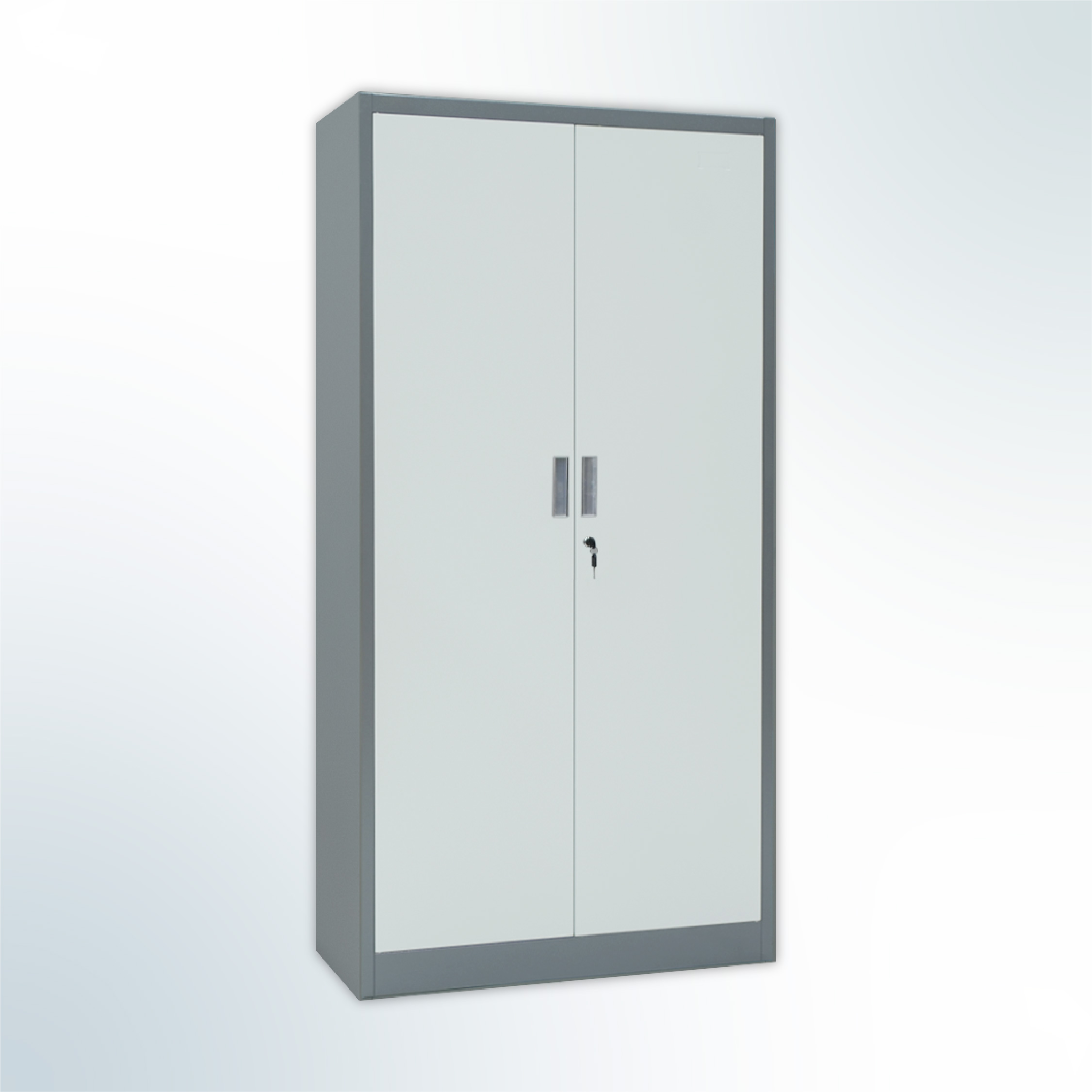 MUTOH-R TWO TONE | Lemari Arsip Besi 2 Pintu Swing Plat – Kombinasi Abu - Gambar 2