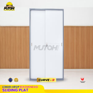 Lemari arsip besi Rekomendasi | 2 pintu sliding plat 2 warna MUTOH CURVE