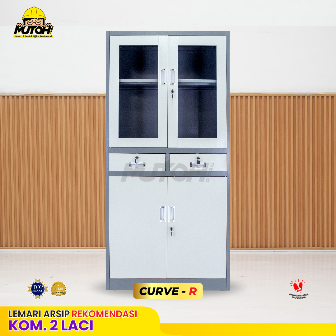 Lemari arsip besi Rekomendasi | 2 pintu swing kombinasi 2 laci MUTOH2000