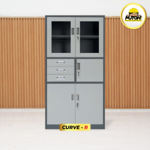 MUTOH CURVE R | Lemari besi arsip 2 pintu swing kombinasi 3 laci 1 box 2 warna