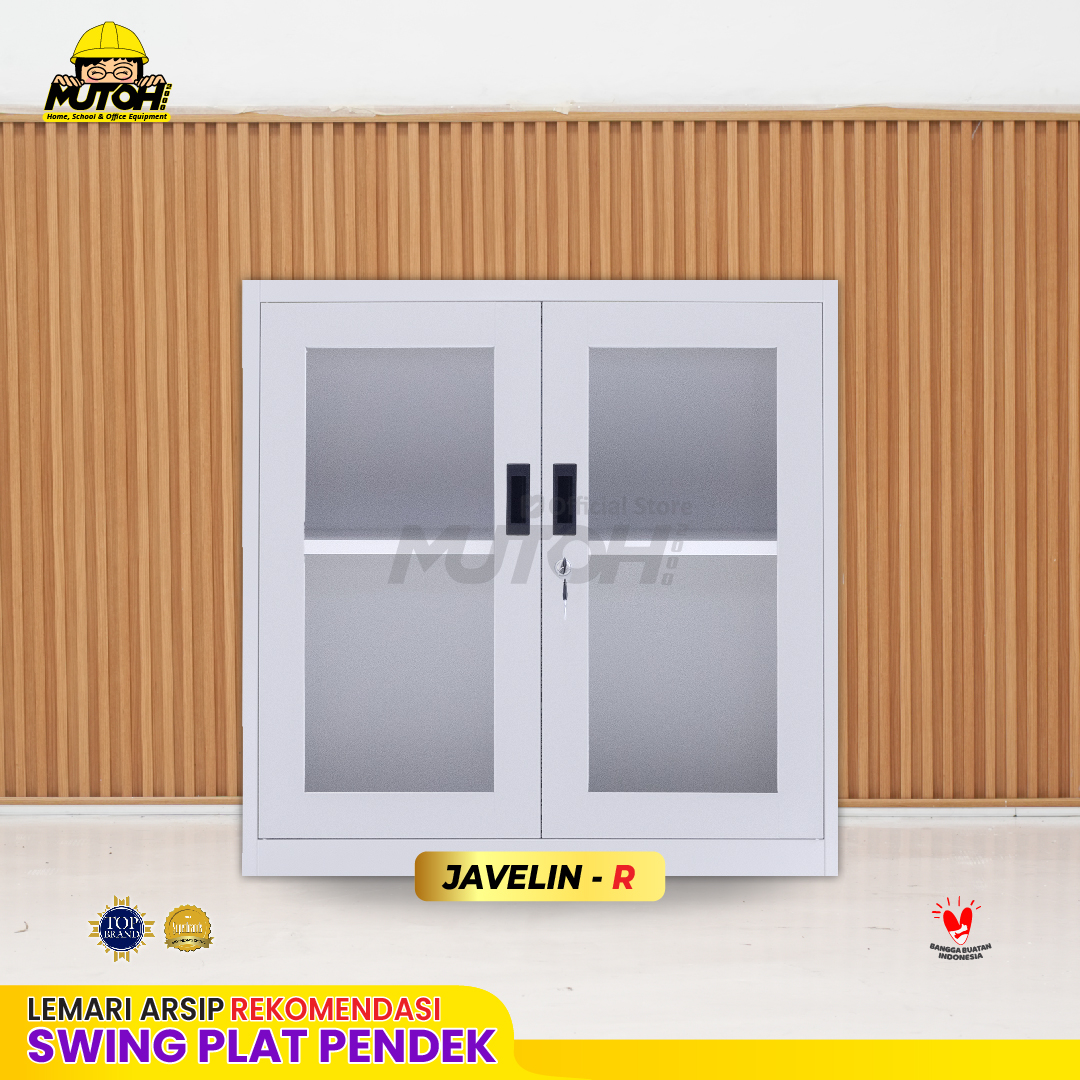 Lemari arsip besi Rekomendasi | Pendek pintu swing ayun kaca putih MUTOH JAVELIN