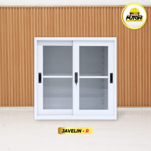 MUTOH JAVELIN R | Lemari besi arsip PENDEK pintu sliding kaca putih