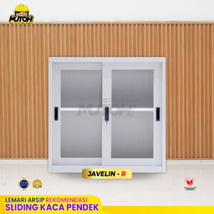 Lemari arsip besi Rekomendasi | Pendek pintu geser sliding kaca putih MUTOH JAVELIN
