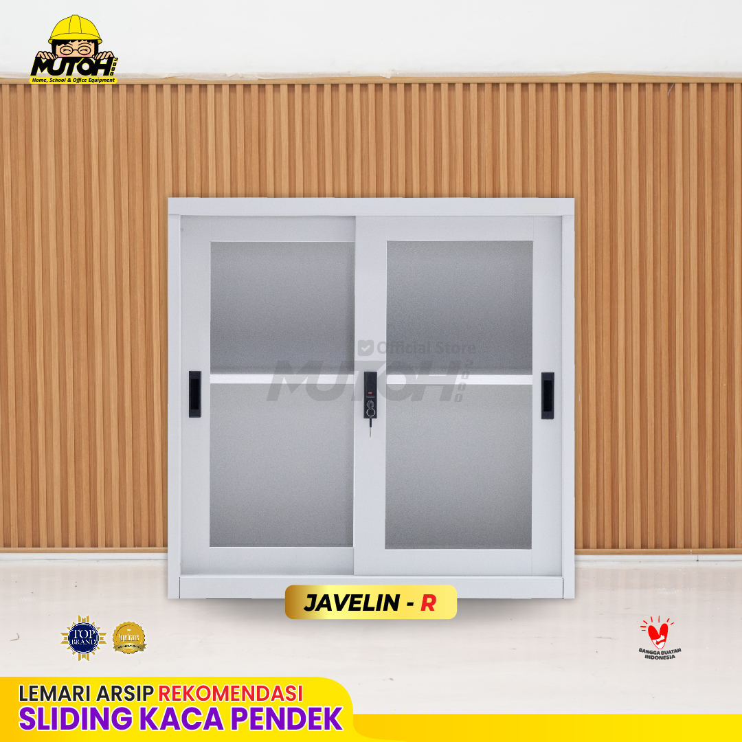 Lemari arsip besi Rekomendasi | Pendek pintu geser sliding kaca putih MUTOH JAVELIN