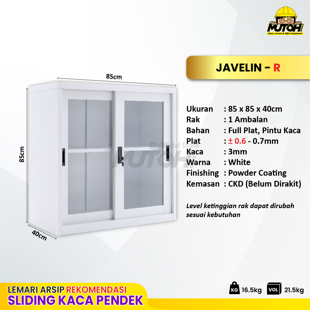 Lemari arsip besi Rekomendasi | Pendek pintu geser sliding kaca putih MUTOH JAVELIN - Gambar 2