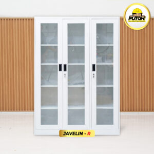 MUTOH JAVELIN R | Lemari besi arsip 3 pintu swing kaca putih