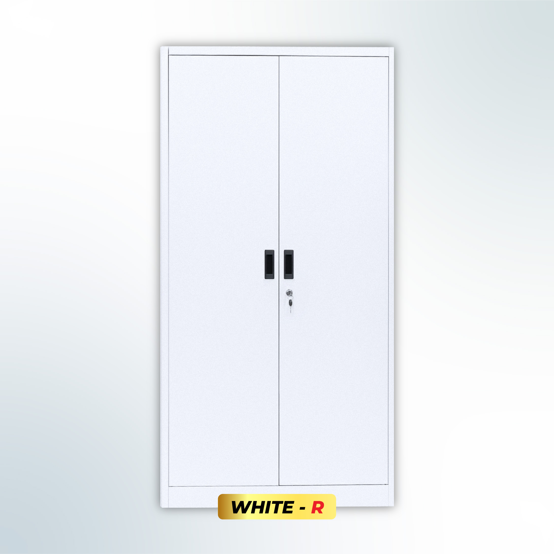 MUTOH-R WHITE | Lemari Arsip Besi 2 Pintu Swing Plat – Putih