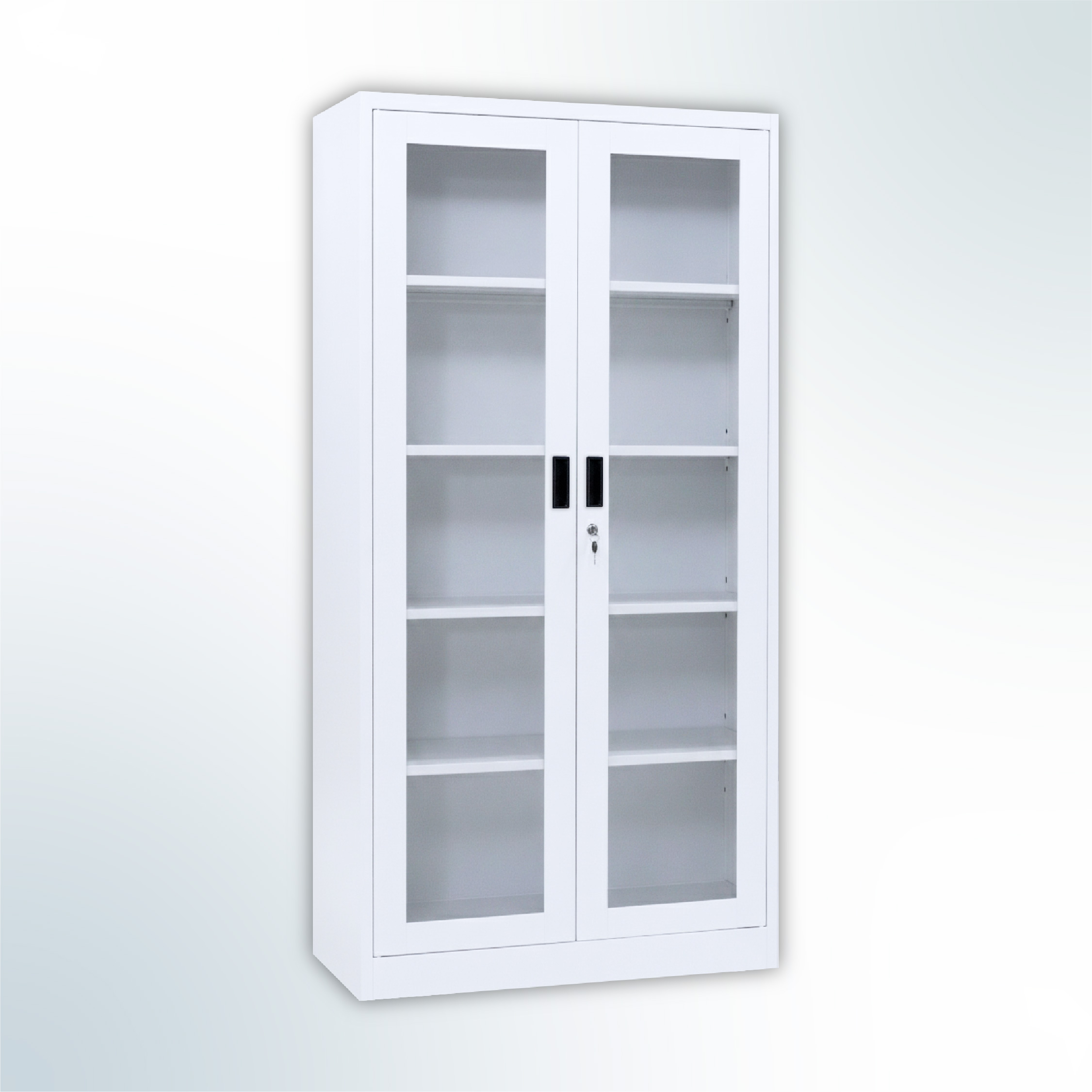 MUTOH-R WHITE | Lemari Arsip Besi 2 Pintu Sliding Kaca – Putih - Gambar 2