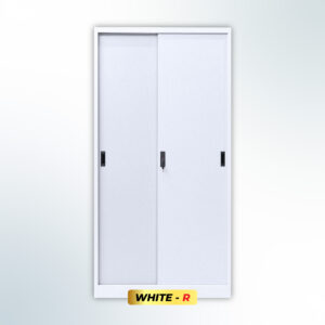 MUTOH-R WHITE | Lemari Arsip Besi 2 Pintu Sliding Plat – Putih