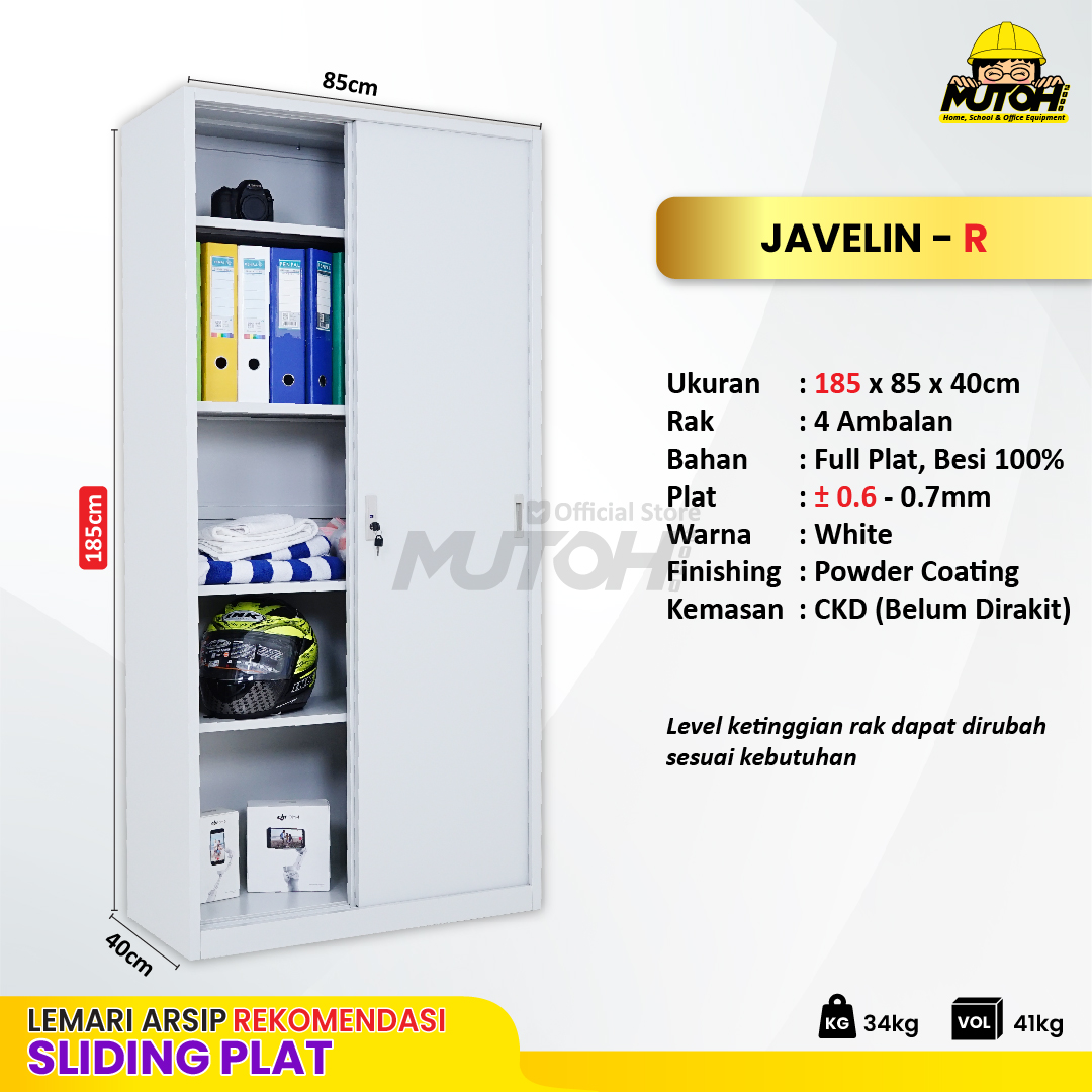 Lemari arsip besi Rekomendasi | 2 pintu sliding plat putih MUTOH JAVELIN - Gambar 2