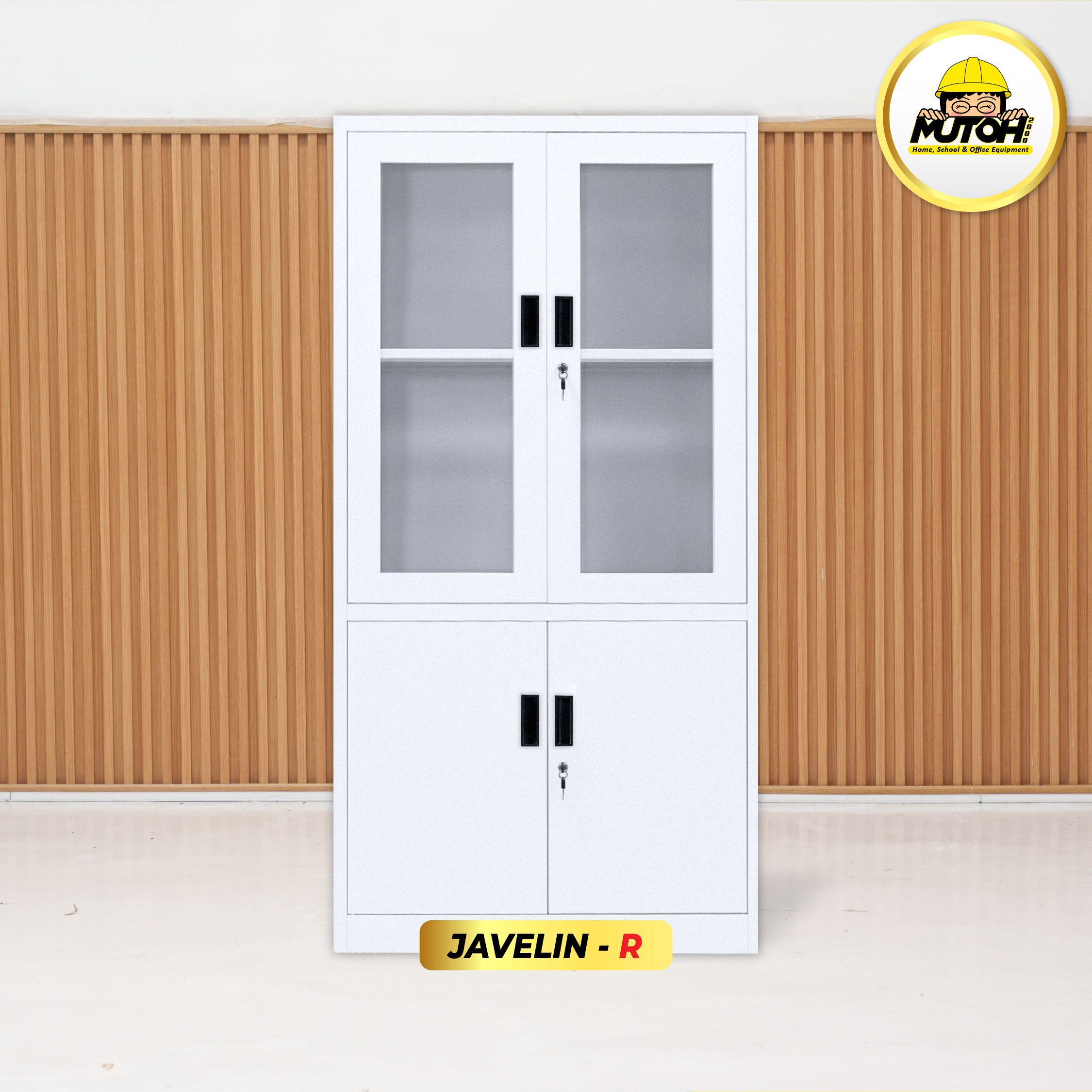 MUTOH JAVELIN R | Lemari besi arsip 2 pintu kombinasi swing putih