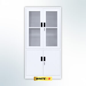 MUTOH-R WHITE | Lemari Arsip Besi 2 Pintu Kombinasi Swing – Putih