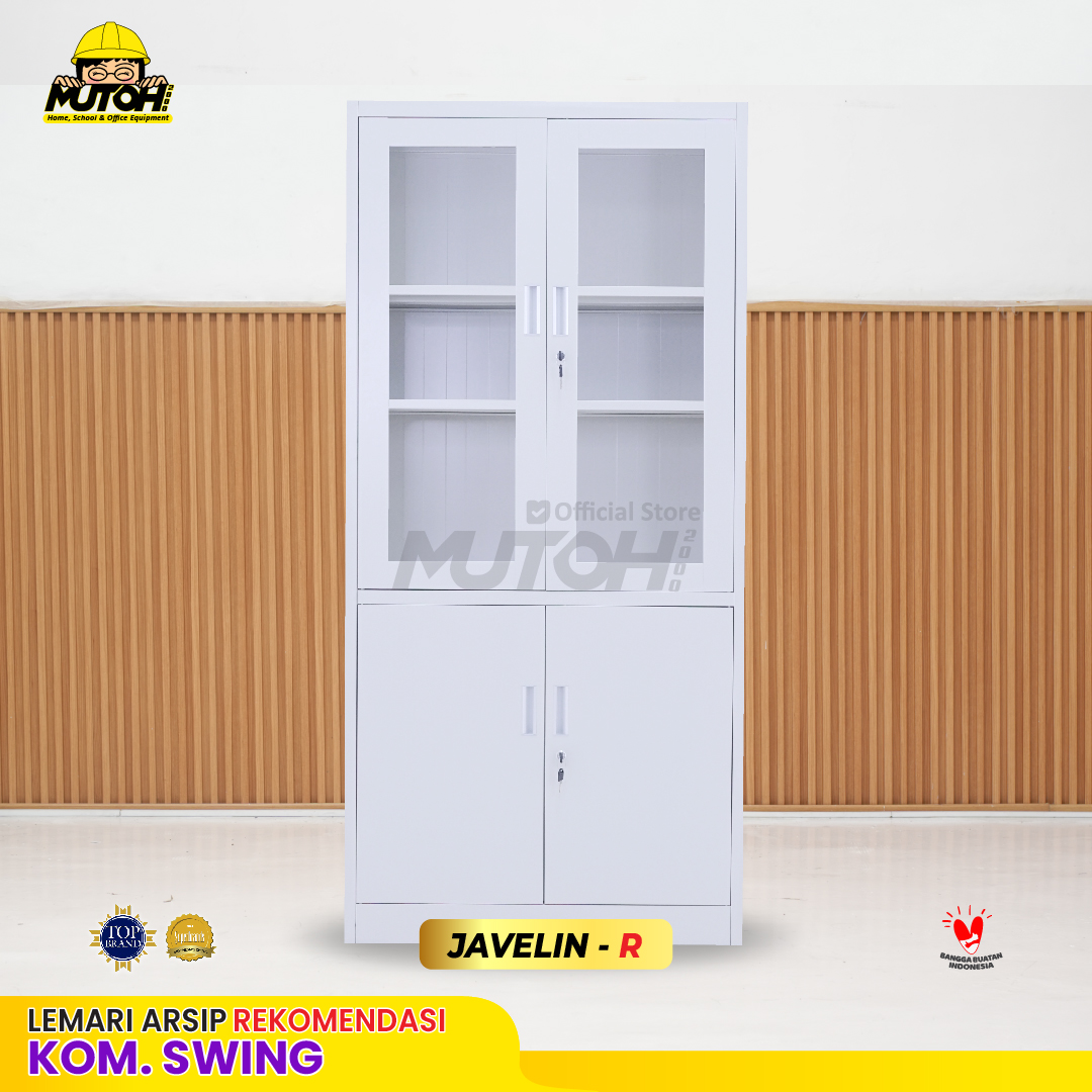 Lemari arsip besi Rekomendasi | 2 pintu kombinasi swing putih MUTOH JAVELIN