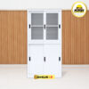 MUTOH JAVELIN R | Lemari besi arsip 2 pintu kombinasi sliding putih