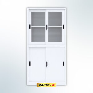 MUTOH-R WHITE | Lemari Arsip Besi 2 Pintu Kombinasi Sliding – Putih