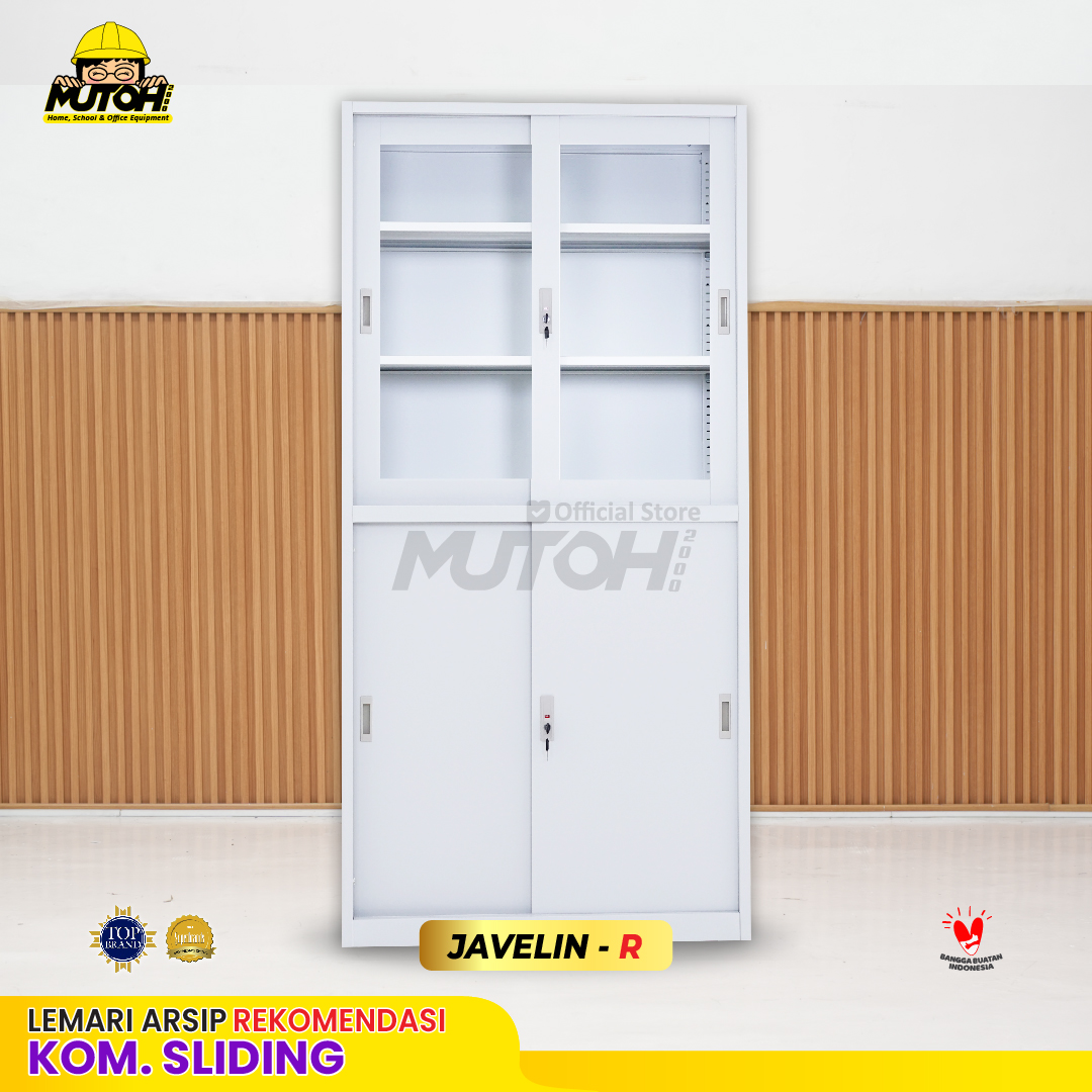 Lemari arsip besi Rekomendasi | 2 pintu kombinasi sliding putih MUTOH JAVELIN