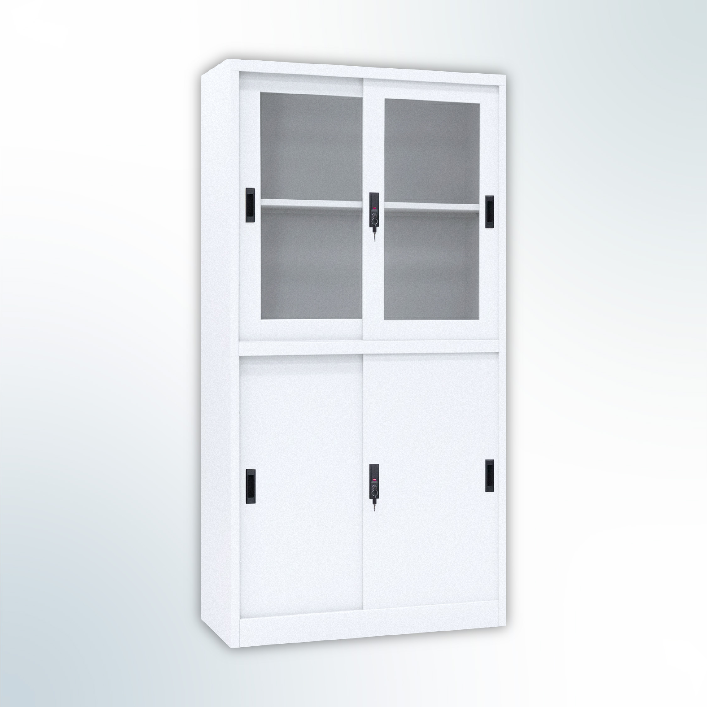 MUTOH-R WHITE | Lemari Arsip Besi 2 Pintu Kombinasi Sliding – Putih - Gambar 2