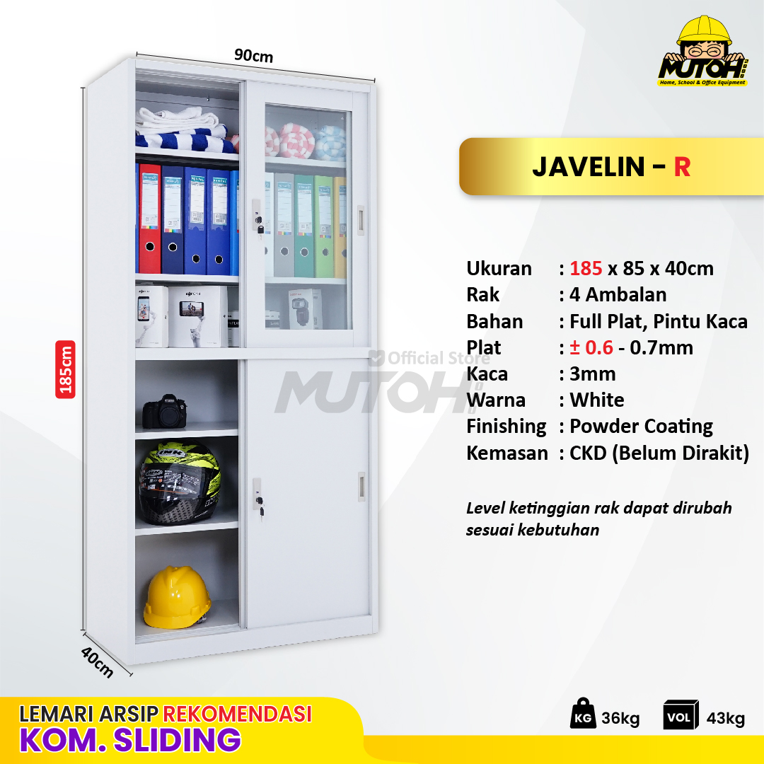 Lemari arsip besi Rekomendasi | 2 pintu kombinasi sliding putih MUTOH JAVELIN - Gambar 3