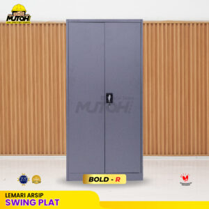 Lemari besi arsip 2 pintu swing plat abu tua MUTOH BOLD