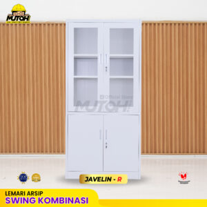 Lemari besi arsip 2 pintu kombinasi swing putih MUTOH JAVELIN