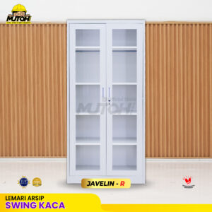 Lemari besi arsip 2 pintu swing kaca putih MUTOH JAVELIN