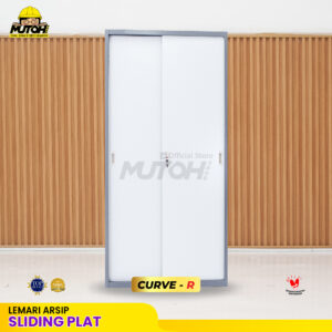 Lemari besi arsip 2 pintu sliding plat 2 warna MUTOH CURVE
