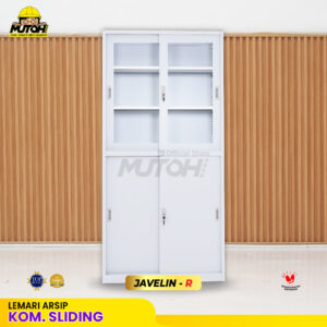 Lemari besi arsip 2 pintu kombinasi sliding putih MUTOH JAVELIN