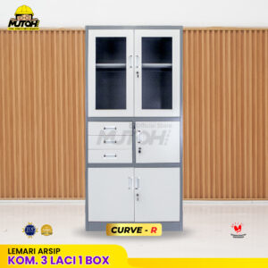 Lemari arsip 2 pintu | lemari besi arsip 2 pintu swing kombinasi 3 laci 1 box MUTOH2000