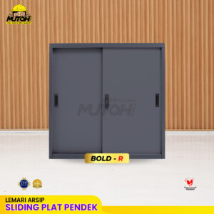 Lemari besi arsip PENDEK pintu sliding plat abu tua MUTOH BOLD