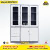 Lemari besi arsip kombinasi 3 pintu 3 laci 2 warna MUTOH CURVE