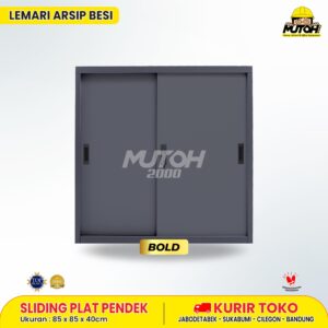 Lemari besi arsip PENDEK pintu sliding plat abu tua MUTOH BOLD