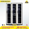 Lemari besi arsip 3 pintu swing kaca 2 warna MUTOH CURVE