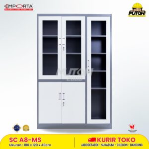 Lemari besi arsip kombinasi 3 pintu 2 warna MUTOH CURVE