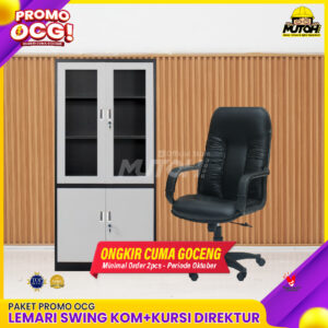 Promo OCG | Lemari Arsip Besi Swing Kombinasi + Kursi Direktur Dom Kerut
