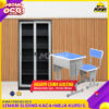 Promo OCG | Lemari Arsip Besi Sliding Kaca + Meja Kursi Sekolah Set Adjustable