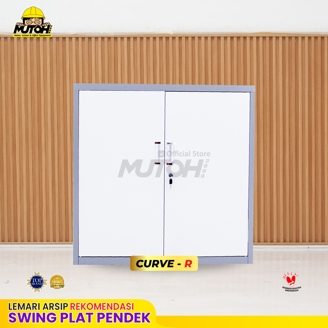 Lemari arsip besi Rekomendasi | Pendek pintu Swing plat 2 warna MUTOH CURVE