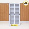 MUTOH JAVELIN R | Lemari besi arsip 2 pintu sliding kaca putih
