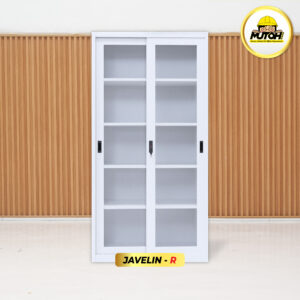 MUTOH JAVELIN R | Lemari besi arsip 2 pintu sliding kaca putih