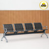 Kursi tunggu bandara 4 dudukan besi stainless warna hitam MUTOH2000