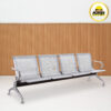 Kursi tunggu bandara 4 dudukan besi stainless warna silver MUTOH2000
