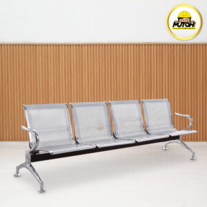 Kursi tunggu bandara 4 dudukan besi stainless warna silver MUTOH2000
